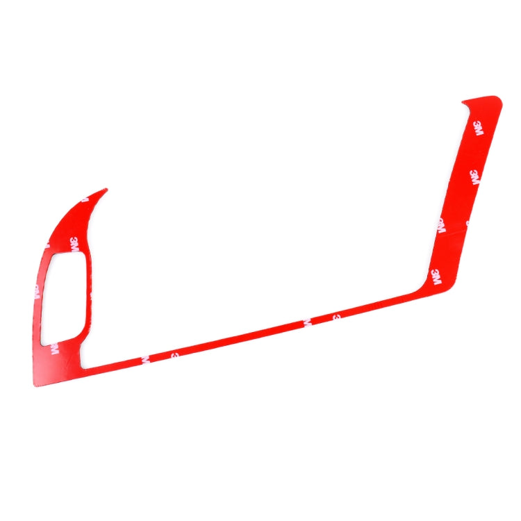 Red navigation outer frame trim sticker with two cutout windows, corner detail