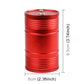 Red metal portable car trash bin with rotating top and wide circular opening