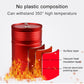 Red metal portable car ashtray trash bin with rotating lid, heat-resistant design