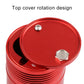 Red metal car ashtray trash bin top with rotating lid and two visible mounting bolts