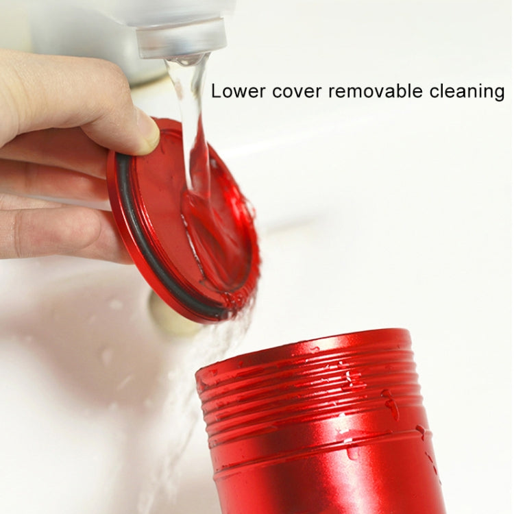 Red metal car ashtray trash bin with removable bottom cover for cleaning
