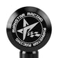 Universal car gear shift knob end disc with Star Racing logo, black metal finish