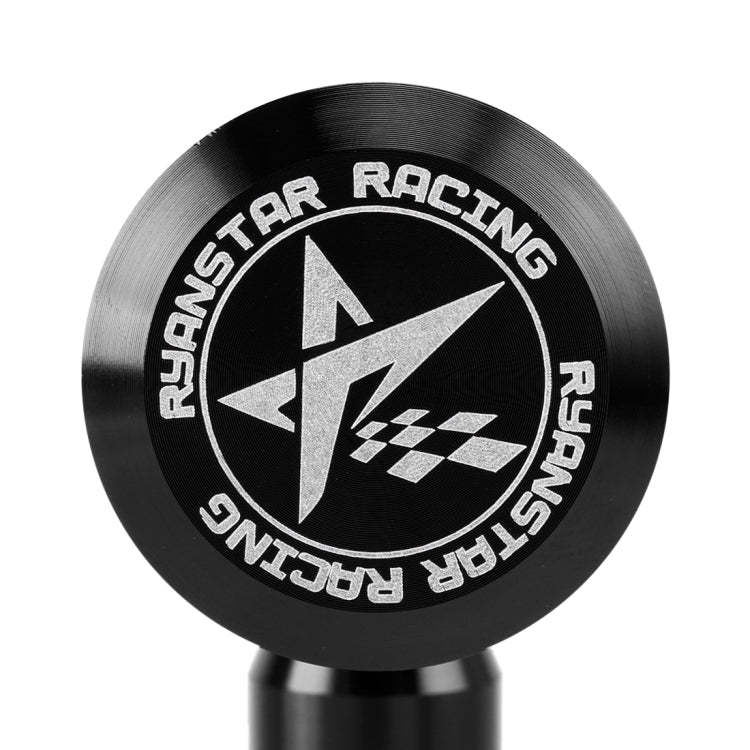 Universal car gear shift knob end disc with Star Racing logo, black metal finish