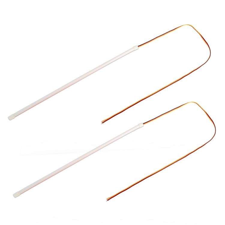 LED car light strips (2-pack), slim white tubes with orange wire leads
