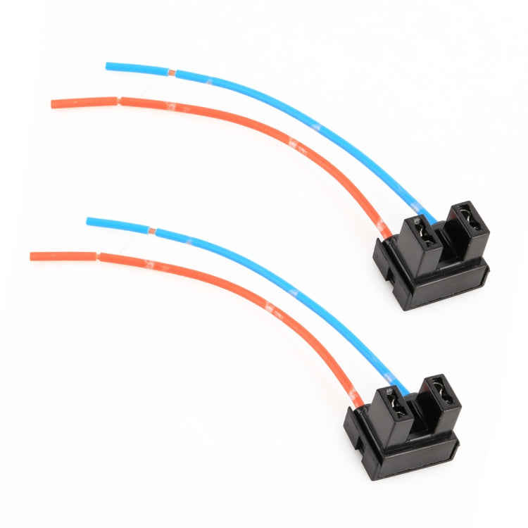H7 female bulb socket wire harness with two black connectors and blue/orange wire leads