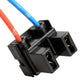 H7 female socket connector with black housing and two wire leads, close-up