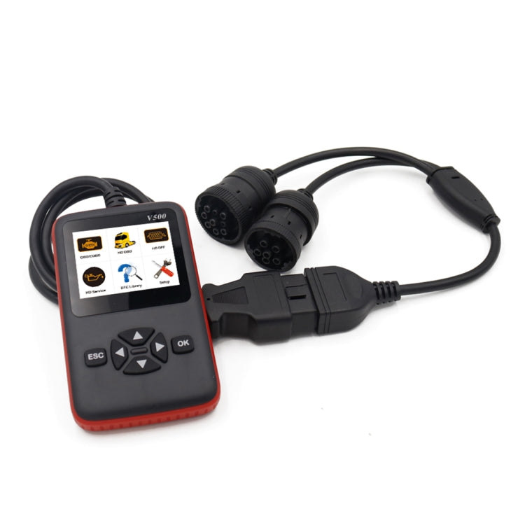 Diagnostic scanner kit with display unit and multi-connector OBD cable harness