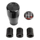 Car gear shift knob kit with black knob and three threaded adapters