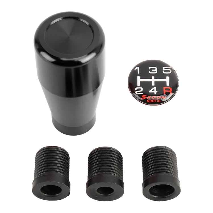 Car gear shift knob kit with black knob and three threaded adapters
