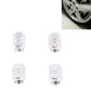 Silver metal plated hexagon tire valve stem caps, 4-pack, ridged knurled grip
