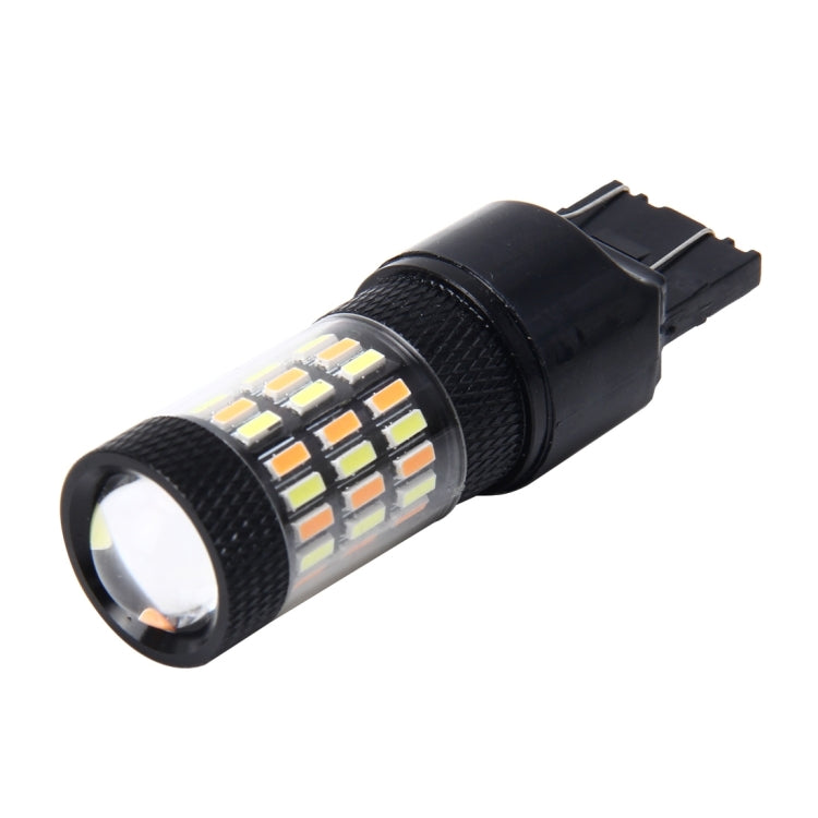 Black 7443 LED light bulb with white LED array, front lens and connector tab