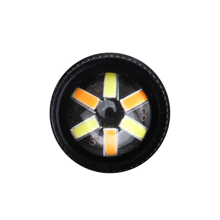 Round face of 7443 LED bulb with multi-color yellow and white LED chips