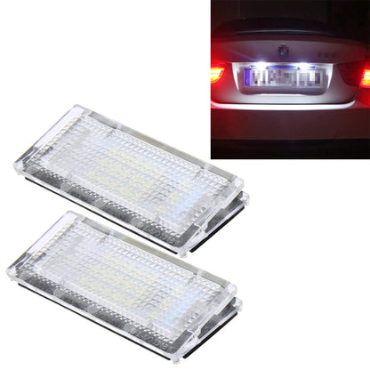 Clear LED license plate light housings, two-piece set with grid lens