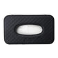 Black quilted car tissue box holder with front tissue slot