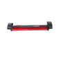 Red LED third brake light bar with black ends, lit through the red lens