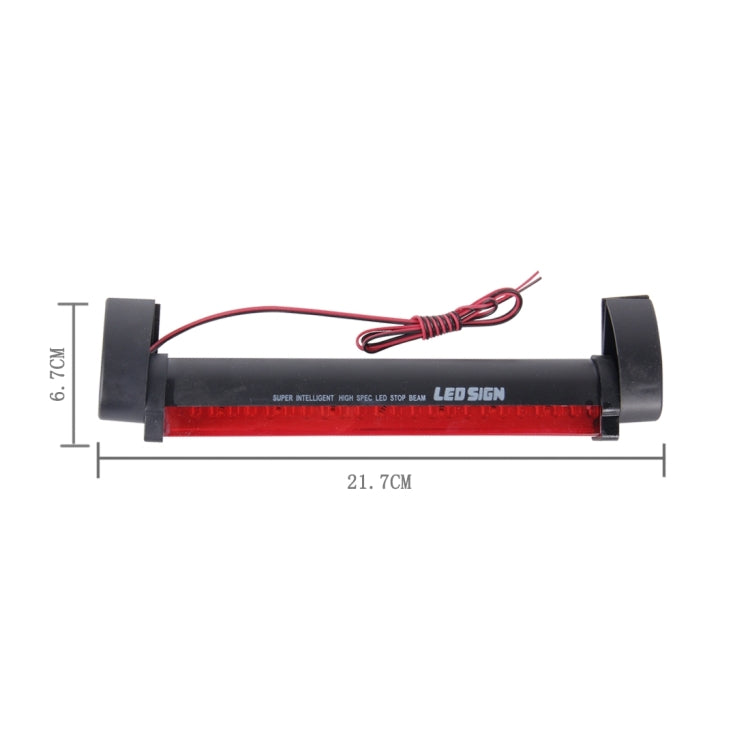 Red LED third brake light bar with red wires and black mounting end caps