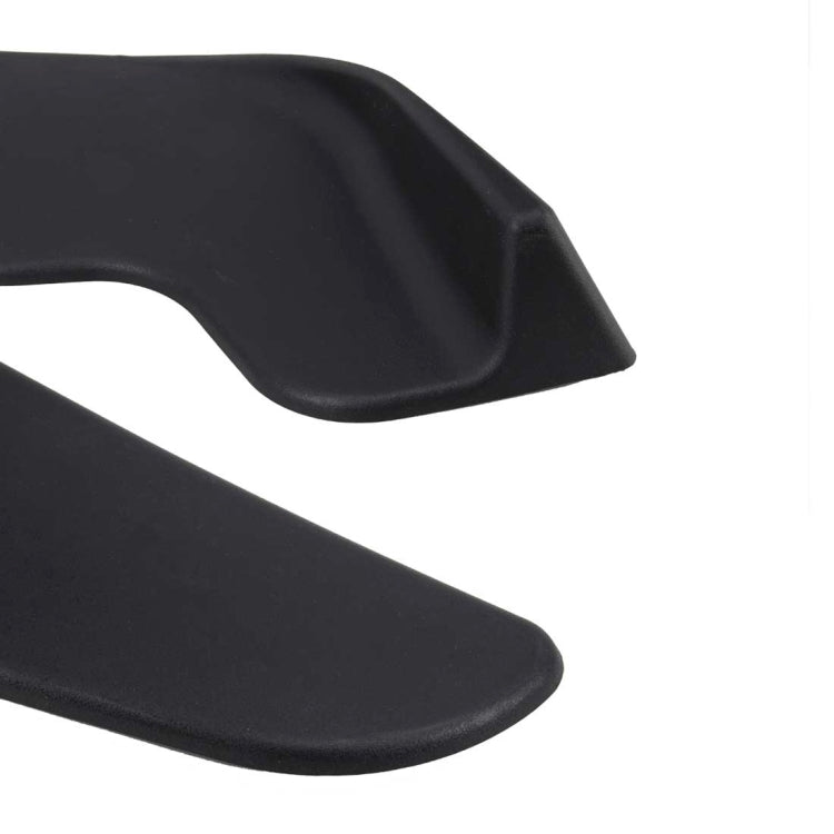 Black ABS front bumper spoiler lip splitter with curved channel detail, single piece