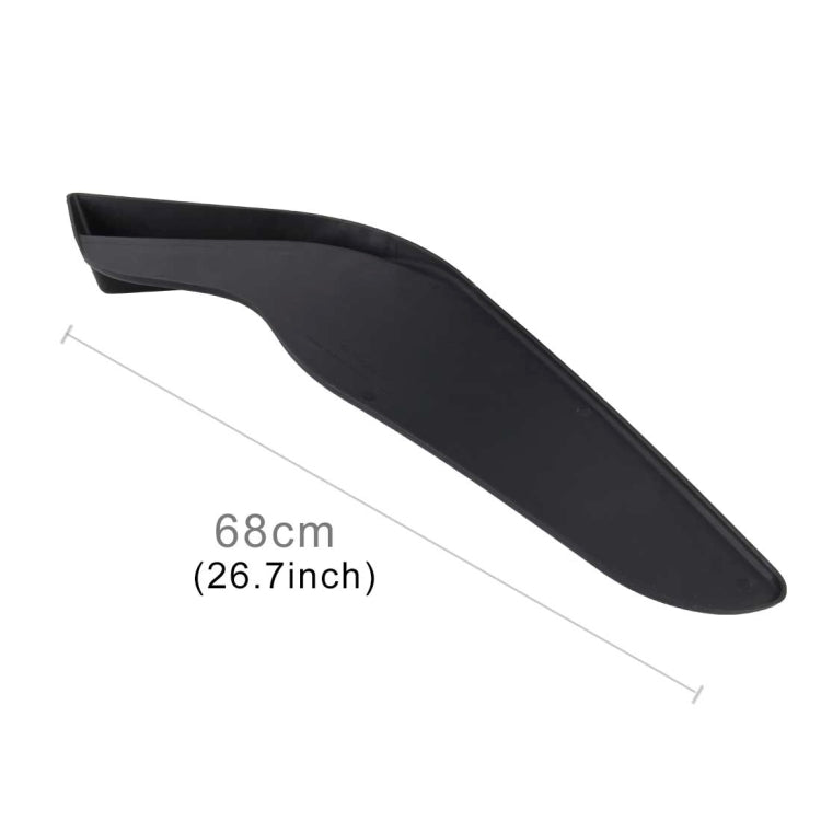 Black front bumper spoiler lip splitter, 68cm length (26.7 in), curved ABS