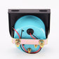 Car voltmeter gauge rear view with blue housing and red/black wire leads