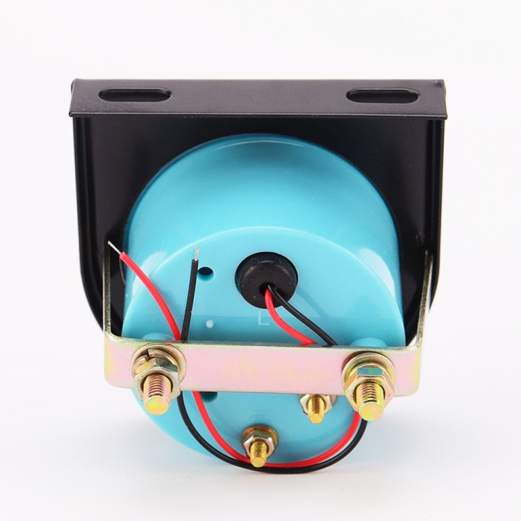 Car voltmeter gauge rear view with blue housing and red/black wire leads