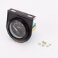 Black 52mm voltmeter gauge with mounting bracket and included hardware rings