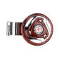 Red steering wheel control spinner knob with chrome mounting bar
