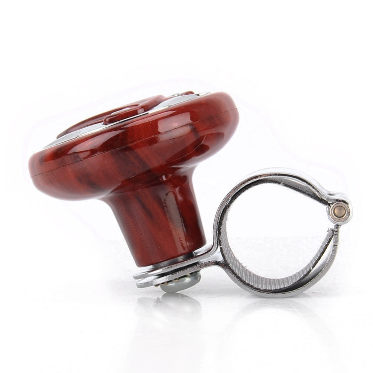 Red and chrome spinner knob with circular handle base and mounting clamp