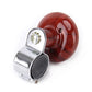 Red glossy spinner knob with silver mounting clamp and mesh grip