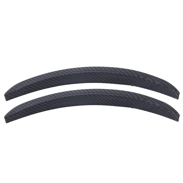 Two black curved fender guard strips with carbon-fiber look
