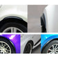 Fender guard strips shown on vehicle wheel arches, multi-angle view
