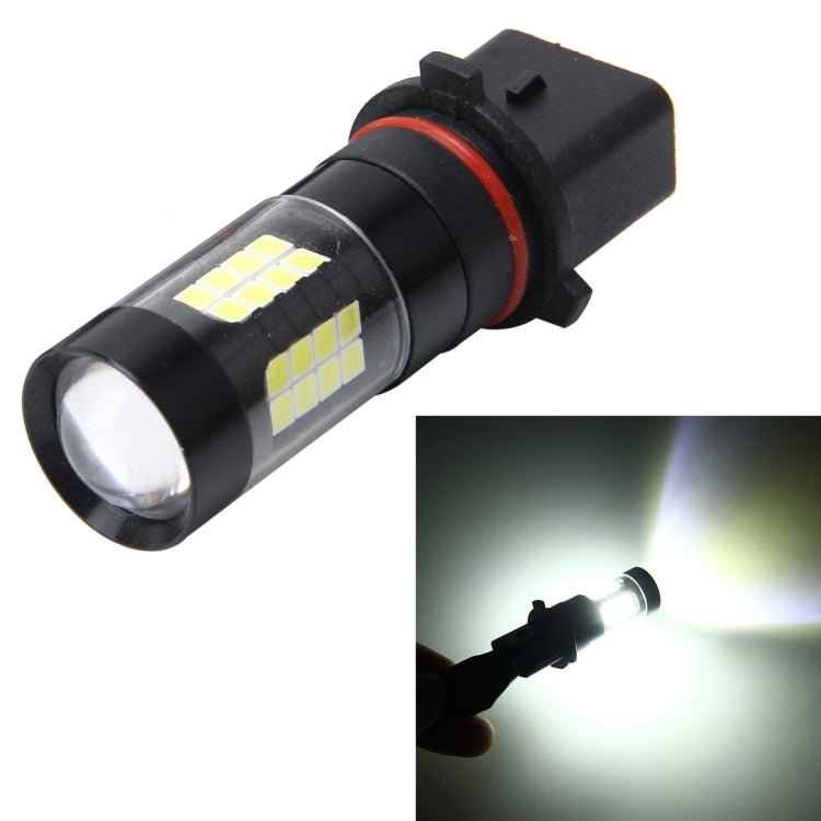Black LED fog light bulb with P13W socket and 43 SMD chips, clear lens tip