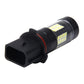Black LED fog light bulb with rectangular P13W plug and SMD LED chips, clear lens