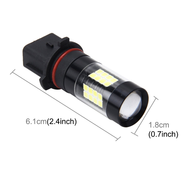 Black P13W LED fog light bulb with clear lens and SMD chips, 6.1cm length shown