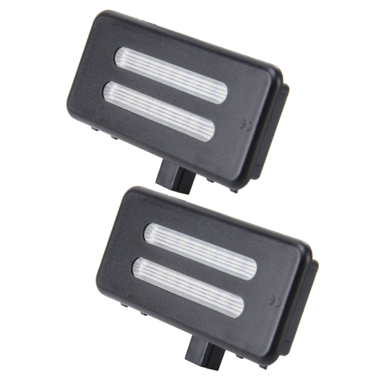 Set of two black car LED vanity mirror lights with white light bars
