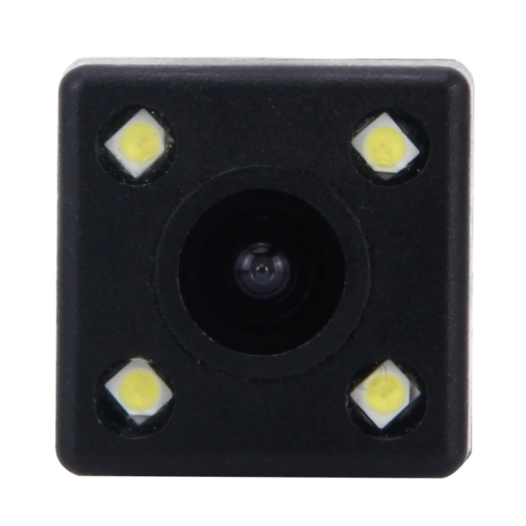 Car rear view backup camera lens module with four visible infrared LED lights