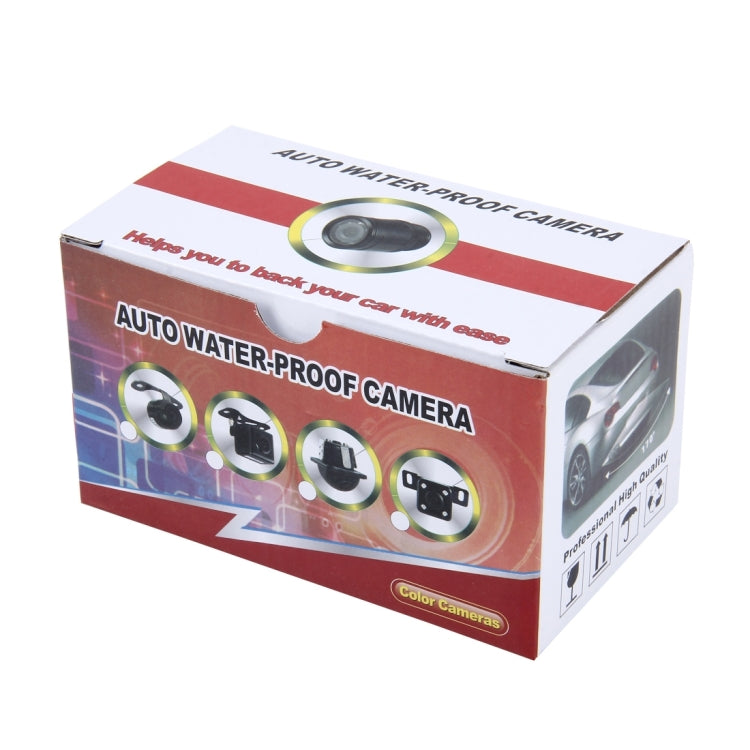 Car rear view backup camera box with 'AUTO WATER-PROOF CAMERA' label