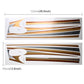 Body strip sticker decals set for SUV, gold and black stripes with arrow-like cutouts