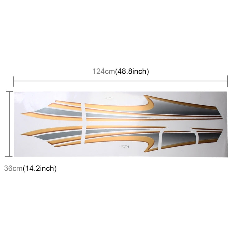 Gold and black SUV body strip sticker set, angular stripe pattern on layout sheet