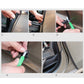 Installation photo set showing black rubber seal strip fitting door frame