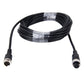 Black 5m M12 4-pin aviation video/audio extension cable, two male connectors
