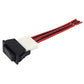 5-pin button socket with white plug and black latch housing, red/black wires attached