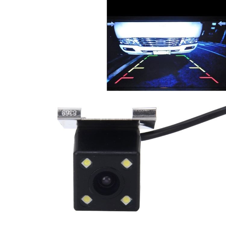 Waterproof rear view backup camera module with 4 LED lights and wiring bracket
