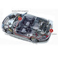 Car wiring diagram showing camera position and monitor/DVD navigation layout