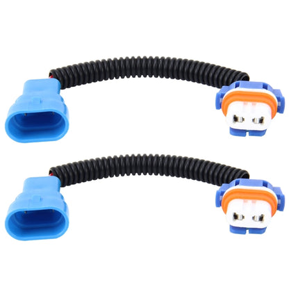 HID headlight conversion cable pair with 9005 connectors, blue/black wiring