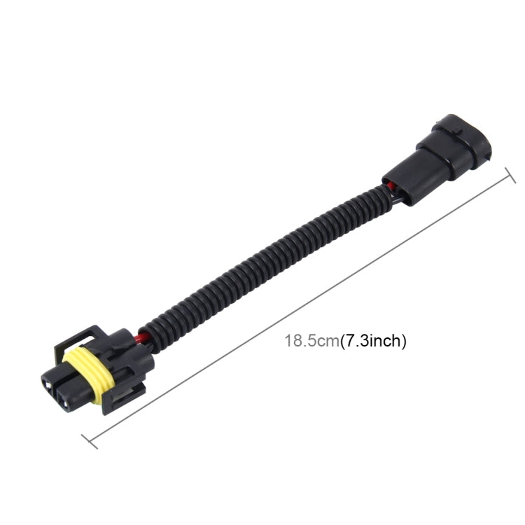Black H11 conversion cable with yellow plug and 18.5cm length shown
