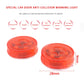 Red magnetic strobe warning lights (2-pack) with domed clear lens and star pattern