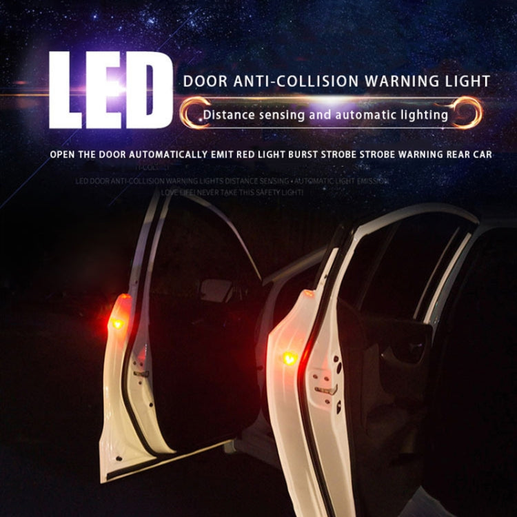 Car door anti-collision warning strobe light, red LED glow
