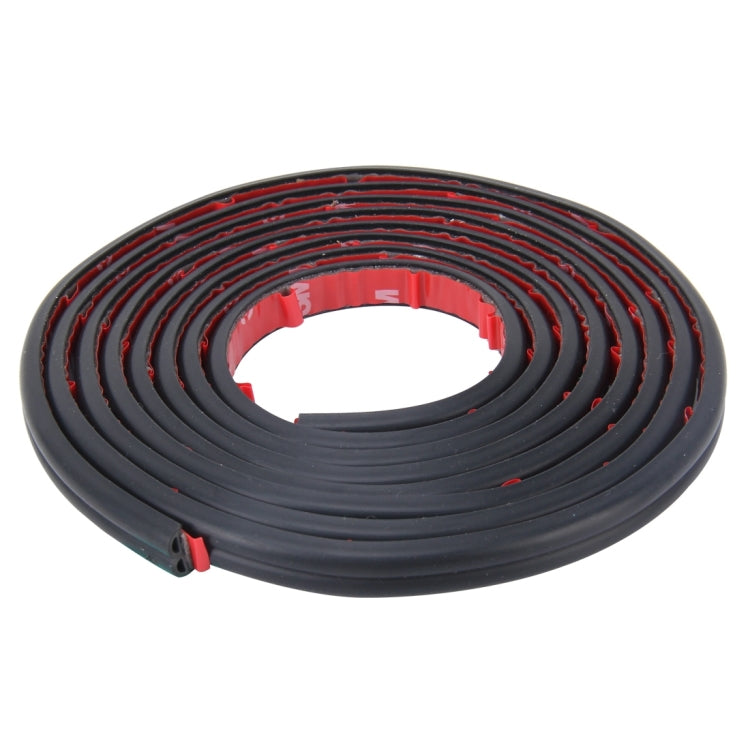 Black rubber B-shape seal strip roll with red insert, long length