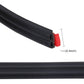 Cross-section of black rubber B-shape seal strip with red insert, approx 1 cm width