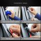 Installation steps for black rubber B-shape seal strip on car door frame